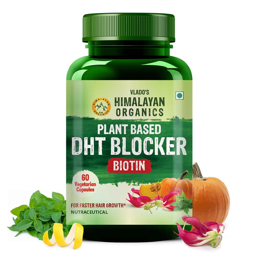 Vlado's Himalayan Organics Plant Based DHT Blocker | Nettle Extract | 60 Veg Capsules - Nutrition and Fitness Supplements | Buy online on ZillyBuy