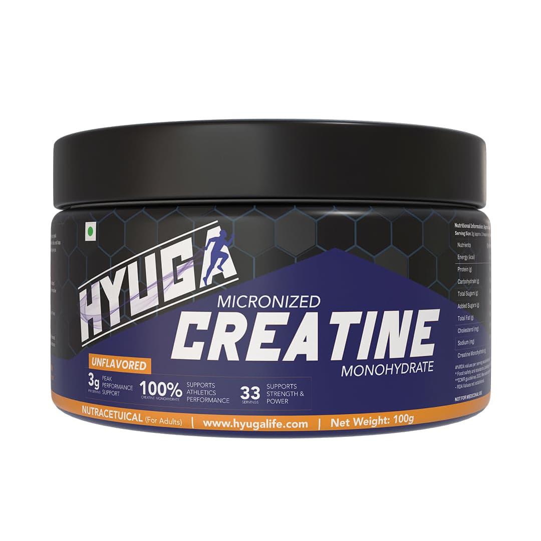 Hyuga Micronized Creatine Monohydrate | Unflavored | Supports Strength & Power Lean Muscle Mass | Easy Dissolvable Hyuga Micronized Creatine Monohydrate 100g | 33 Servings | Unflavored | Supports Strength & Power Lean Muscle Mass | Easy Dissolvable - Nutrition and Fitness Supplements | Buy online on ZillyBuy