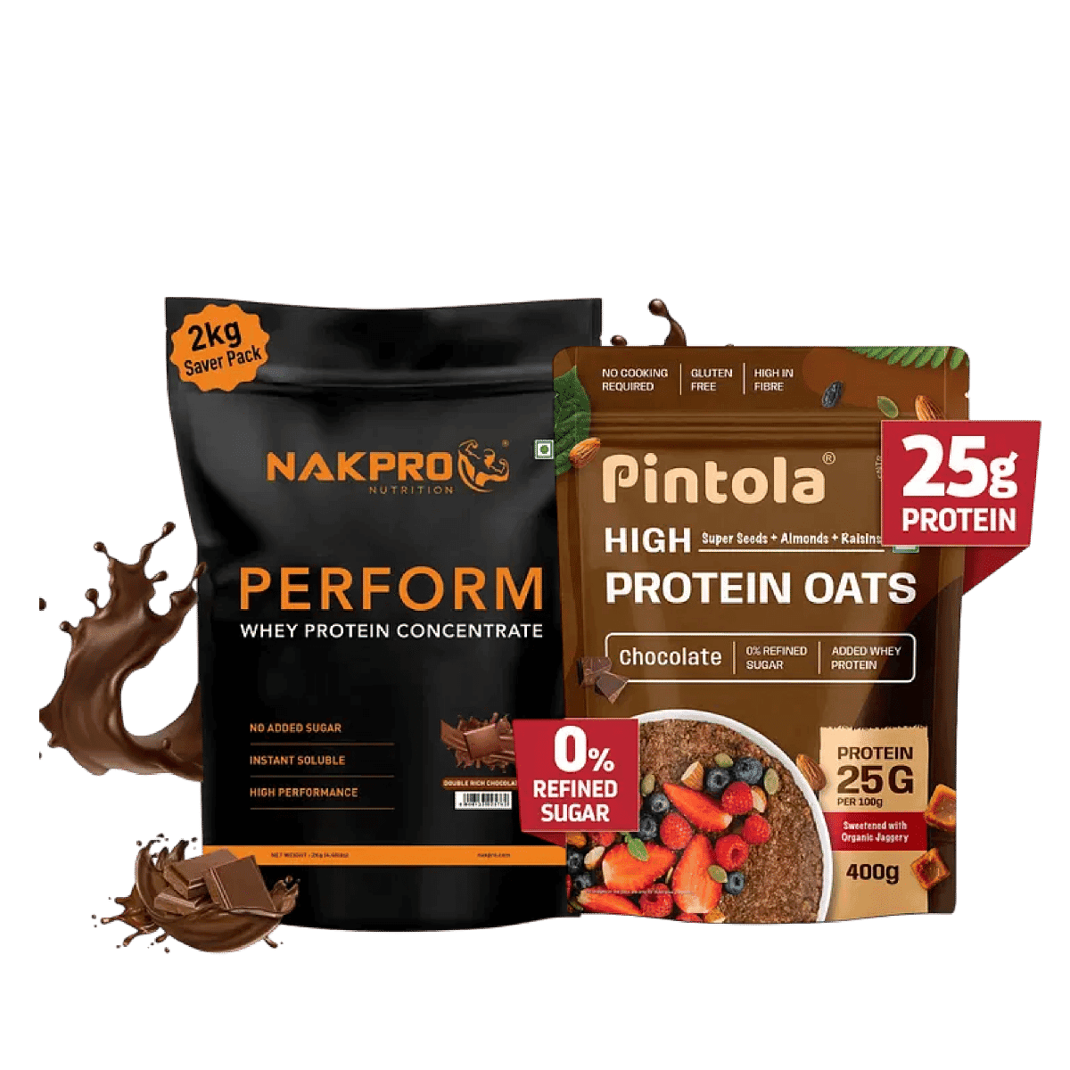 NAKPRO Perform Whey Protein Concentrate 2kg | 24g Protein, 5.3g BCAA | Trustified Certified 100% Authentic Supplement Powder & No Adulteration | Fast Absorbing Whey Protein Powder NAKPRO Perform Whey Protein Concentrate 2kg Double Rich Chocolate | 24g Pr - Nutrition and Fitness Supplements | Buy online on ZillyBuy