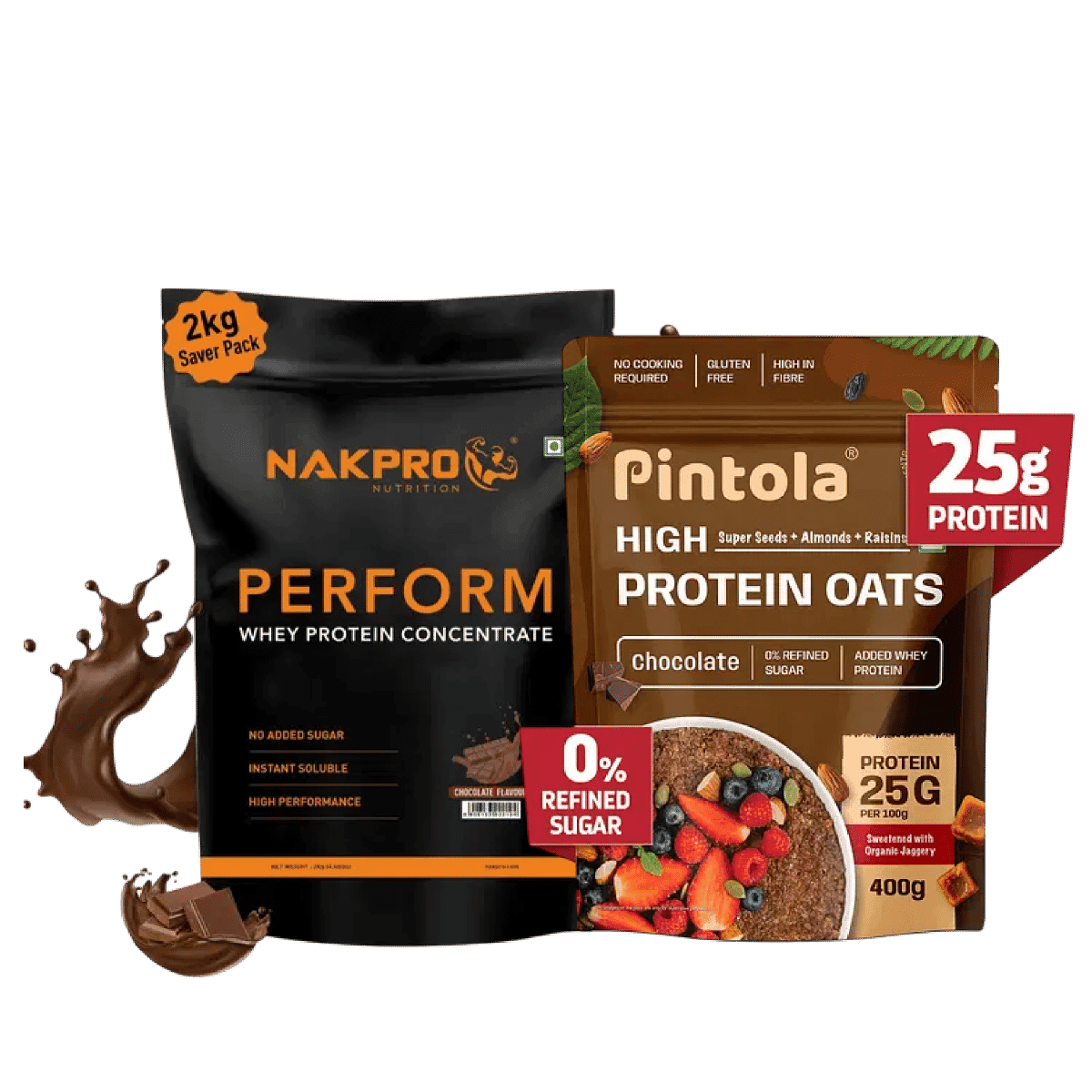 NAKPRO Perform Whey Protein Concentrate 2kg | 24g Protein, 5.3g BCAA | Trustified Certified 100% Authentic Supplement Powder & No Adulteration | Fast Absorbing Whey Protein Powder NAKPRO Perform Whey Protein Concentrate 2kg Chocolate | 24g Protein, 5.3g - Nutrition and Fitness Supplements | Buy online on ZillyBuy