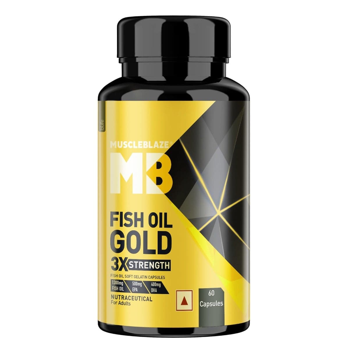 MuscleBlaze MB Fish Oil Gold | 60 Capsules | Triple Strength | Muscle - Nutrition and Fitness Supplements | Buy online on ZillyBuy