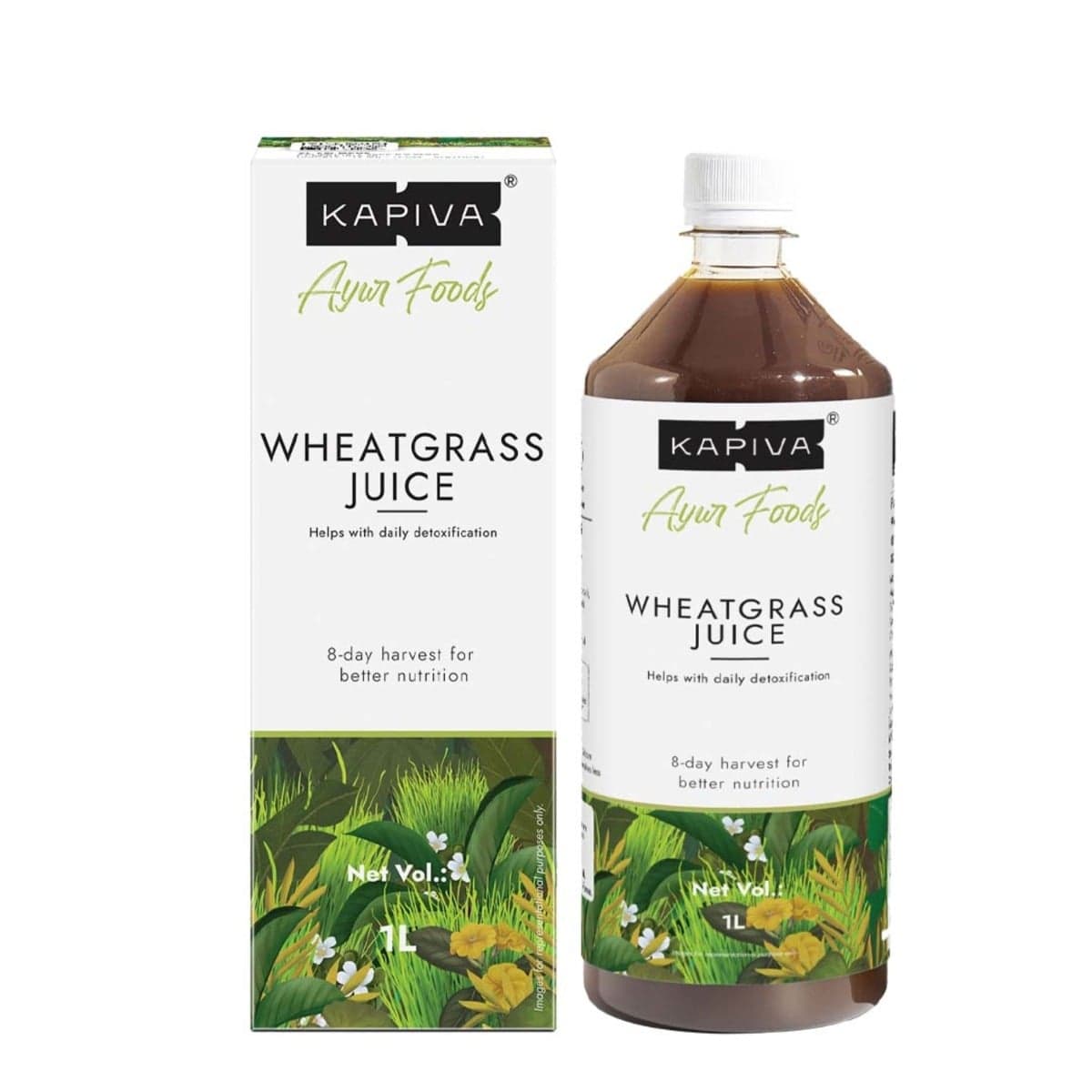 Kapiva Wheatgrass Juice (Natural Detoxifier), 1 L, Unflavoured