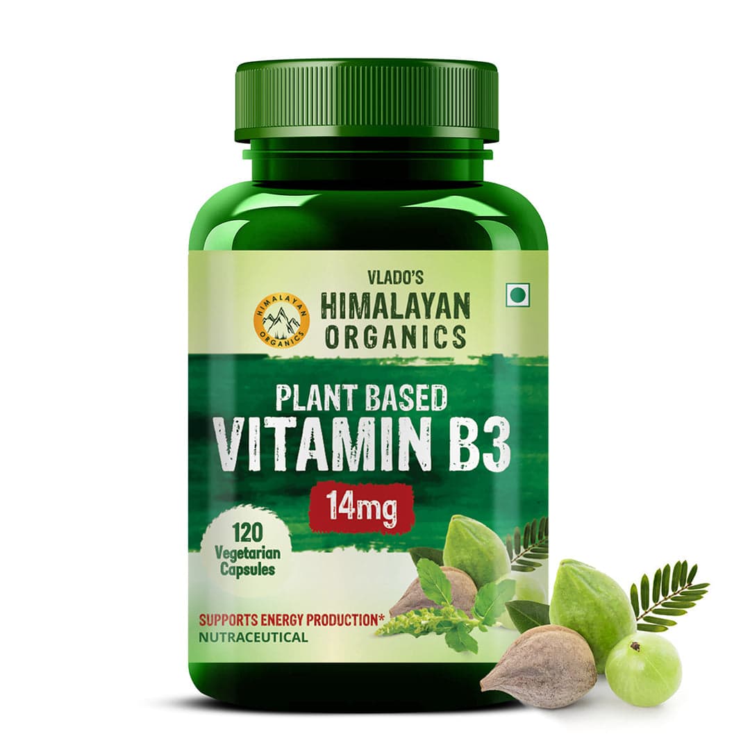 Vlado's Himalayan Organics Plant Based Vitamin B3 | Supports Healthy Skin and Heart 120 Capsules - Nutrition and Fitness Supplements | Buy online on ZillyBuy