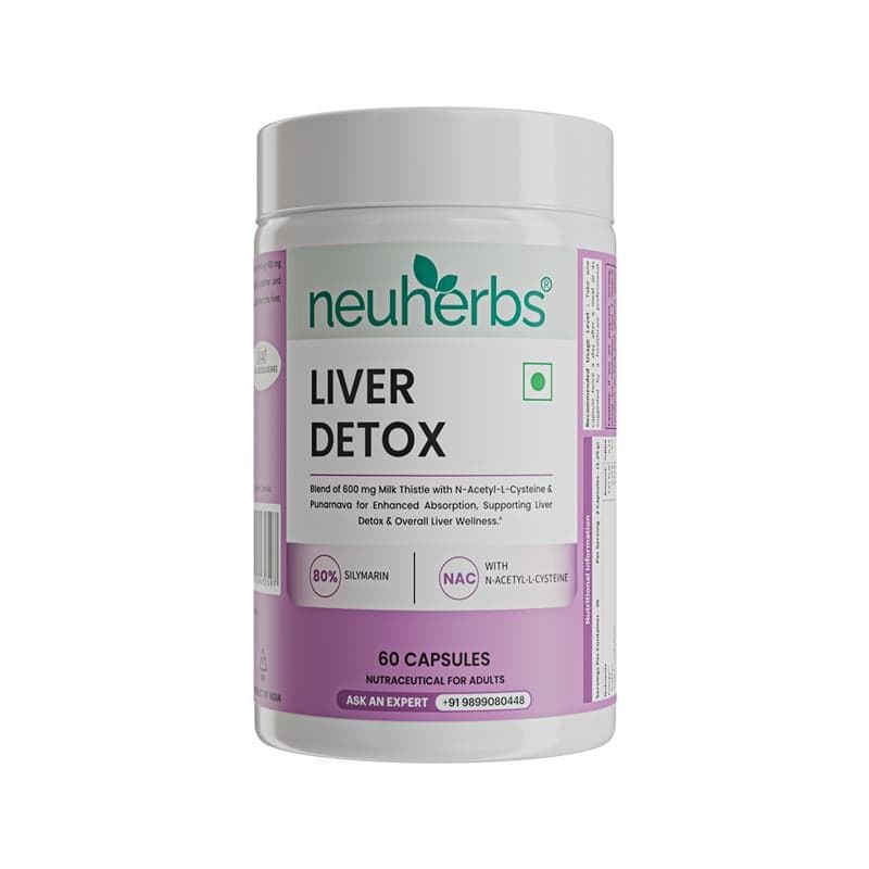 Neuherbs Liver Detox - 60 Capsules| Supports Liver Health, Liver Detox & Cleansing Neuherbs Liver Detox - 60 Capsules| Supports Liver Health, Liver Detox & Cleansing - Nutrition and Fitness Supplements | Buy online on ZillyBuy