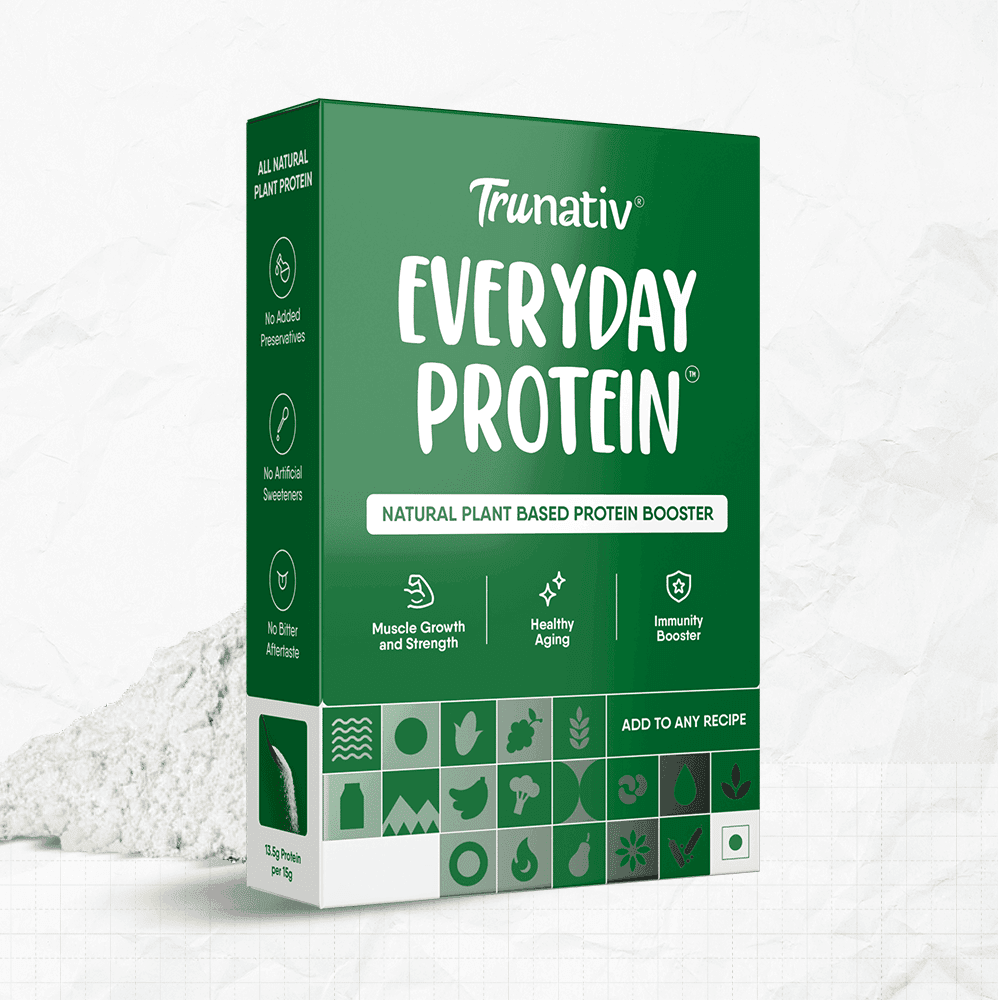 TruNativ Plant Based Everyday Protein Protein You Can Cook With TruNativ Everyday Plant Protein | 13.5g Protein | Soy, Pea & Brown Rice Protein | Keto Friendly | For Men & Women | Cook, Bake, Blend | Add to your Daily Meals | All Natural | 400gm - Nutrition and Fitness Supplements | Buy online on ZillyBuy