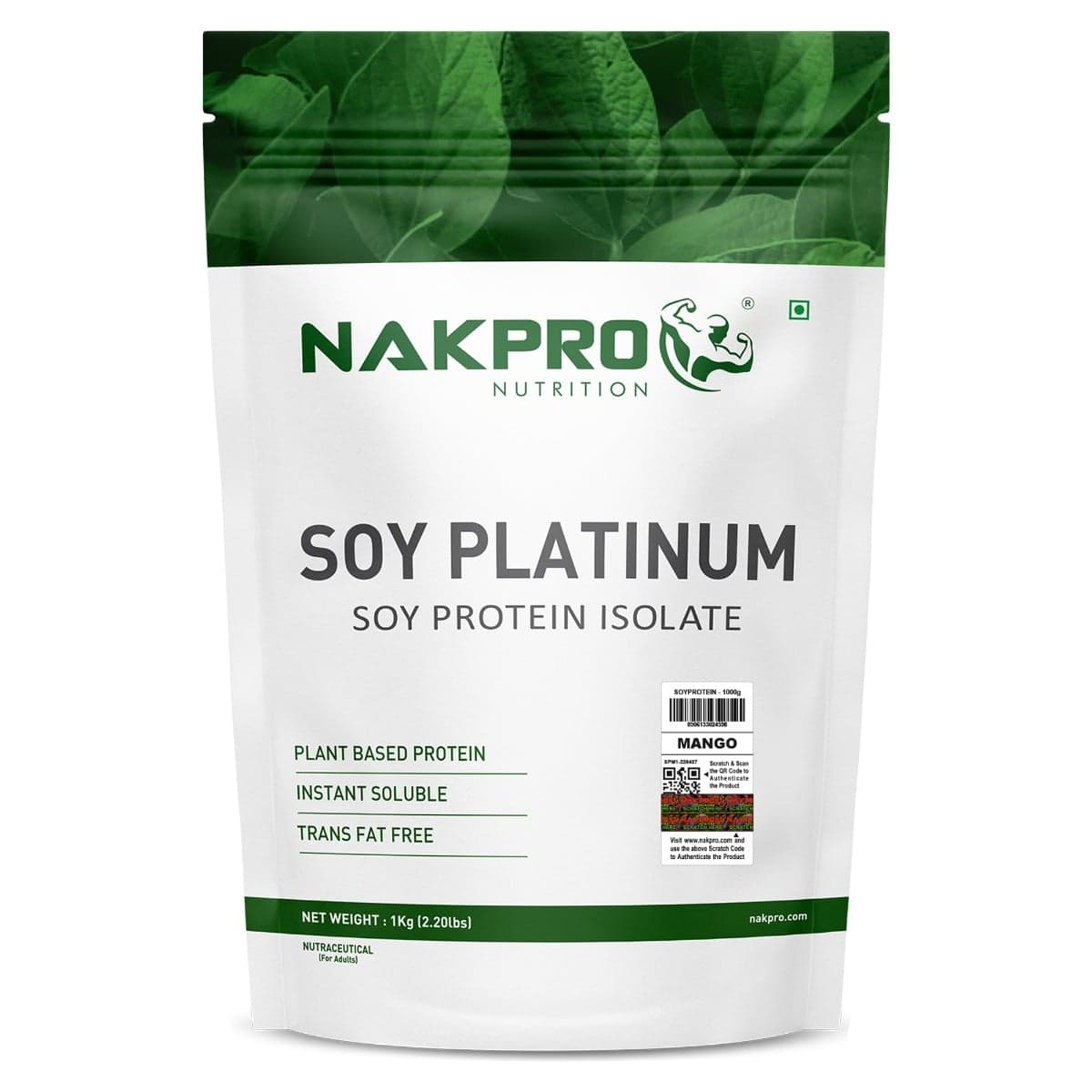 NAKPRO Soy Protein Isolate, Mango 1kg | 25.3g Protein, | Plant Protein Powder | All Essential Amino Acids for Muscle Support and Recovery - Nutrition and Fitness Supplements | Buy online on ZillyBuy