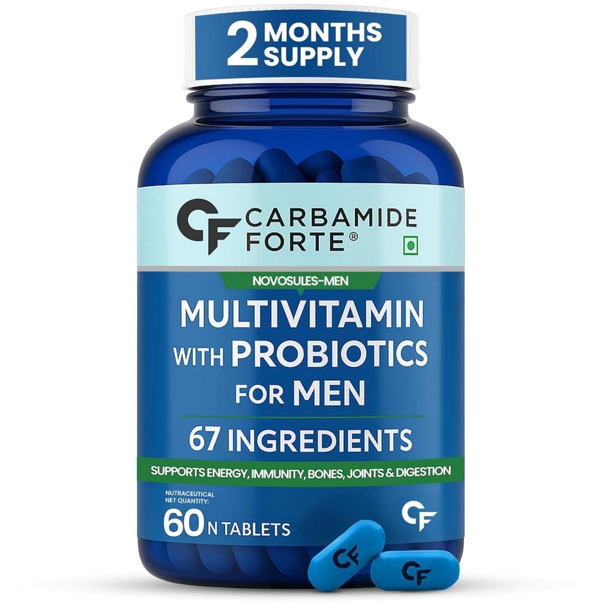 Carbamide Forte Multivitamin for Men for Immunity & Energy with 67 Ingredients | Multi Vitamins, Minerals, Probiotics, Superfoods, Fruits & Vegetable Blend Carbamide Forte Multivitamin Men for Immunity & Energy with 67 Ingredients, Minerals, Probiotics, - Nutrition and Fitness Supplements | Buy online on ZillyBuy