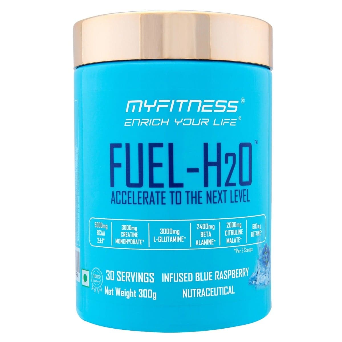 Myfitness FUEL-H2O | 5000mg BCAA 2:1:1 | 3000mg Creatine | 3000mg L-Glutamine | 2400mg Beta Alanine | 2000mg Citruline Malate | 1000mg Taurine | 600mg Betaine | Electrolyte Blend | 30 Servings Myfitness FUEL-H2O | 5000mg BCAA 2:1:1 | 3000mg Creatine | 30 - Nutrition and Fitness Supplements | Buy online on ZillyBuy
