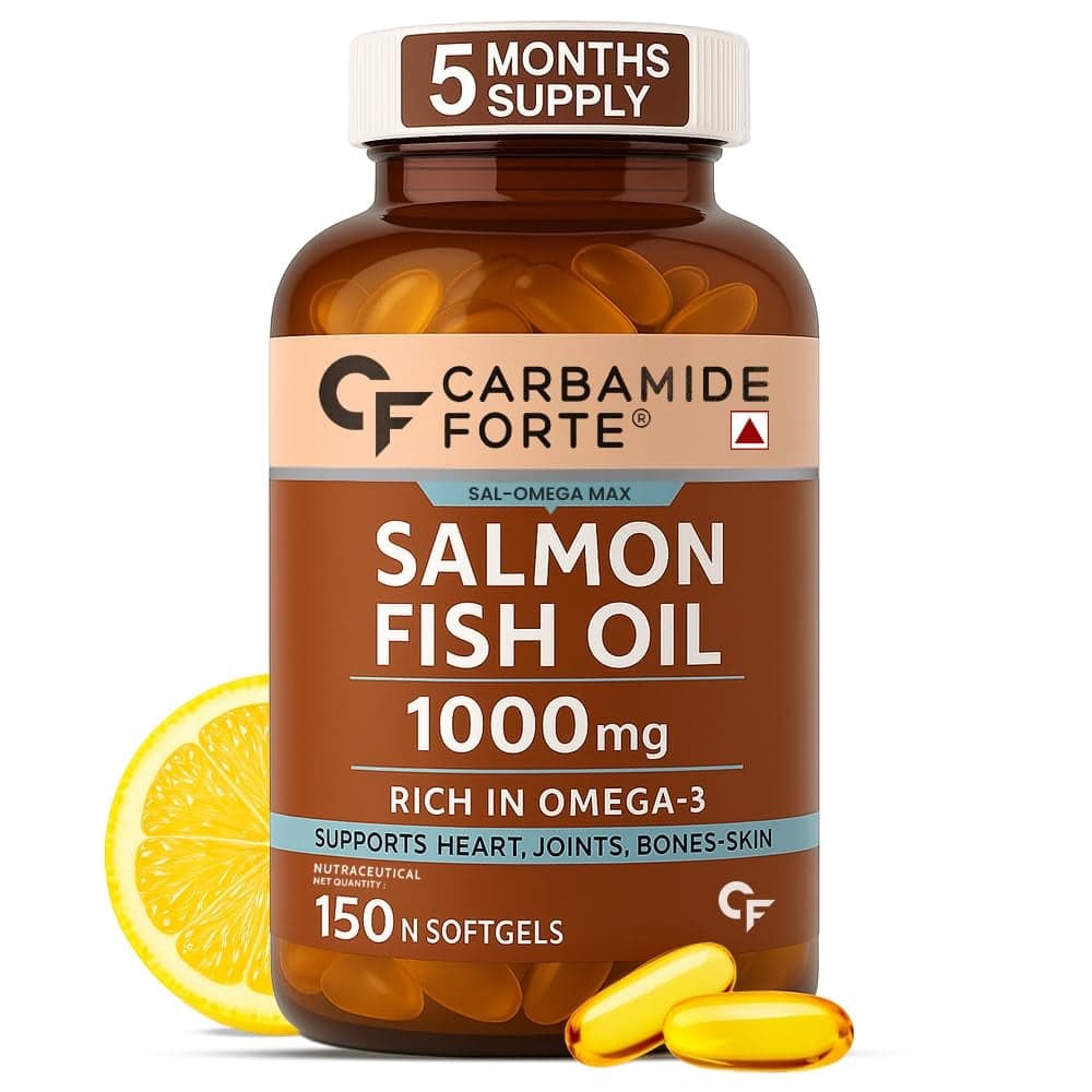 Carbamide Forte Salmon Fish Oil Omega 3 1000mg | 150 Capsules | Heart | Joint | Bone | Skin - Nutrition and Fitness Supplements | Buy online on ZillyBuy