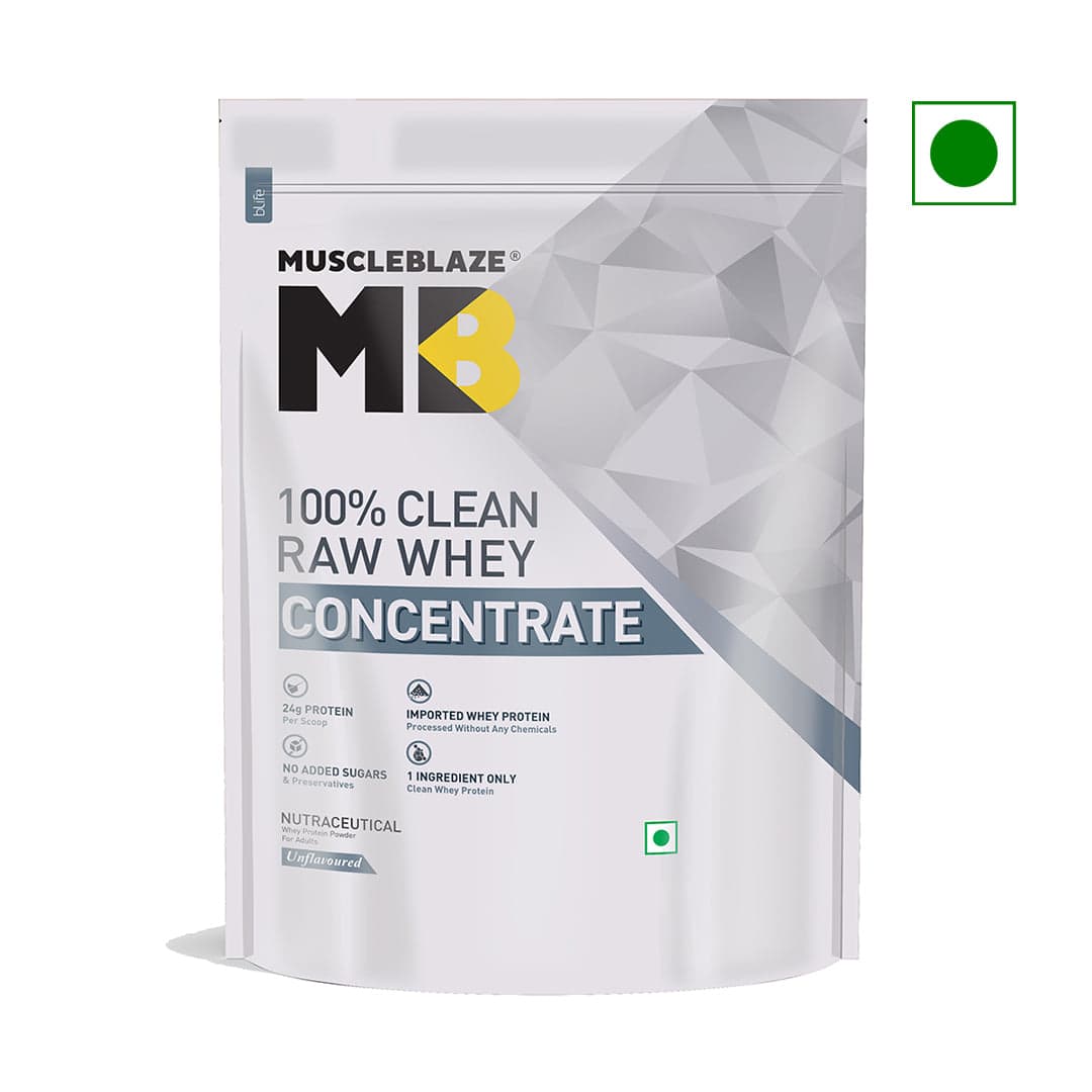 MuscleBlaze MB Raw Whey Protein Concentrate (80 Percent Protein) with Digestive Enzymes - Nutrition and Fitness Supplements | Buy online on ZillyBuy
