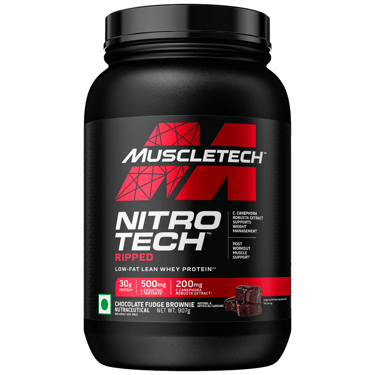 MuscleTech Nitrotech Ripped 907g | 24 Serving | 30g Protein | Choclate Fudge Brownie Flavour | Weight Management | Muscle Support - Nutrition and Fitness Supplements | Buy online on ZillyBuy
