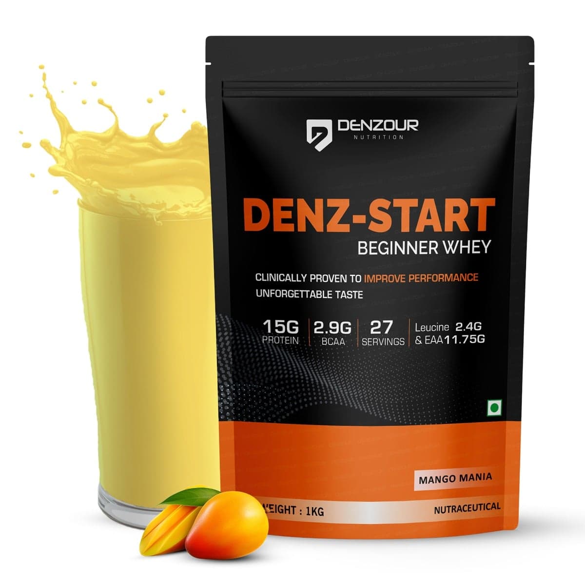 Denzour Nutrition Denz-Start Whey Protein for Beginners with 15g Protein & 2.9g BCAA to Improve Performance & Faster Muscle Recovery 1Kg Denzour Nutrition Denz-Start Whey Protein for Beginners with 15g Protein & 2.9g BCAA to Improve Performance & Faster