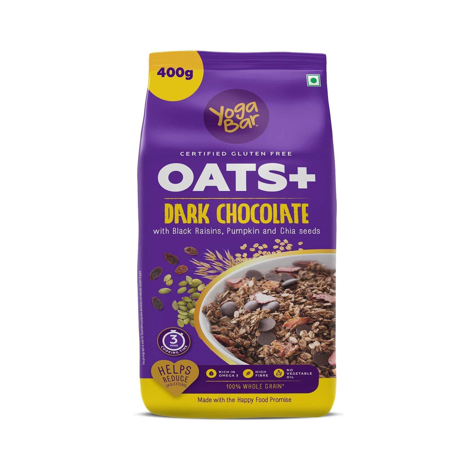 Yogabar Dark Chocolate Oats | Gluten Free Wholegrain Oatmeal | Healthy Breakfast Cereal Yogabar Dark Chocolate Oats 400g | Gluten Free Wholegrain Oatmeal | Breakfast Cereal - Health Foods and Drinks | Buy online on ZillyBuy