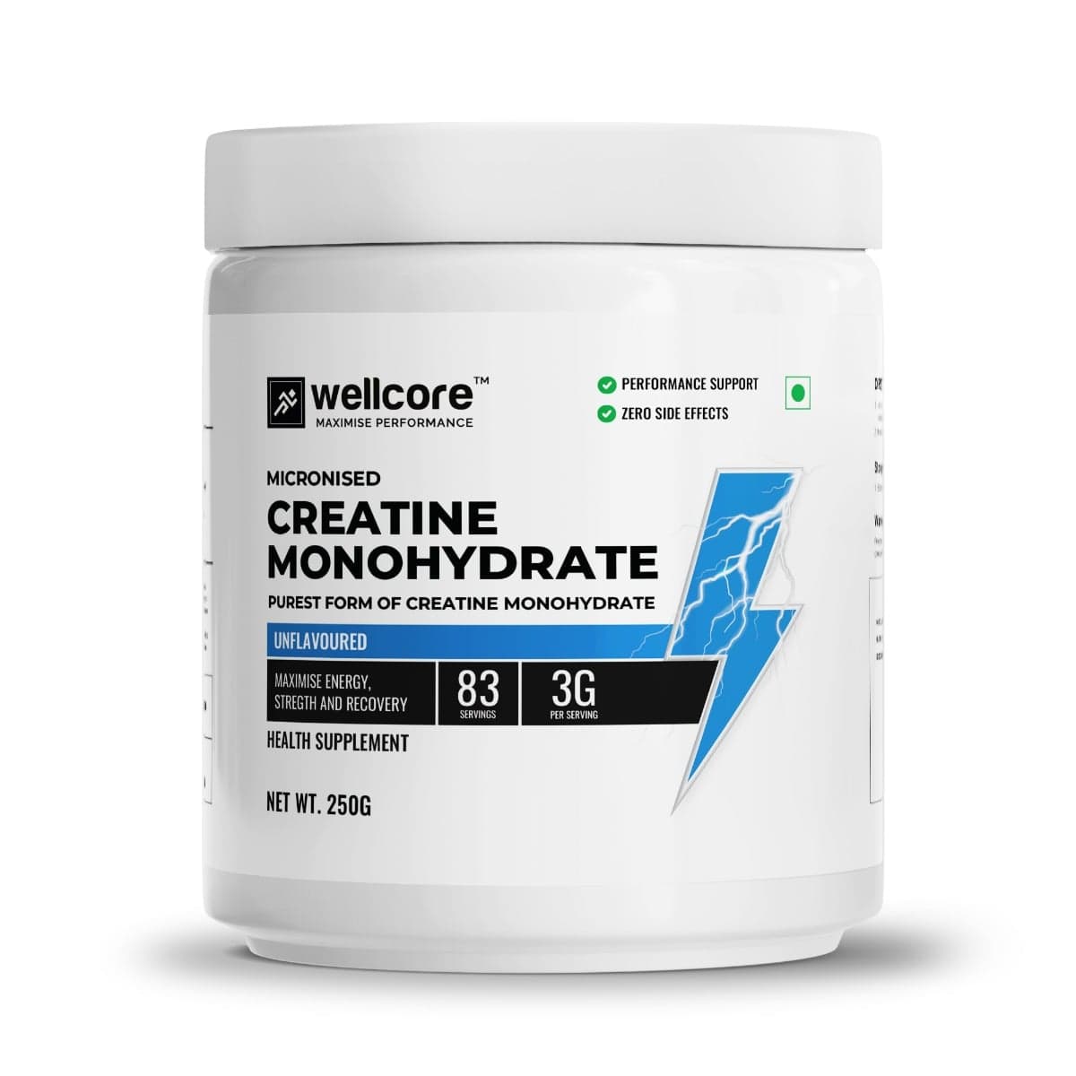 Wellcore Micronised Creatine Monohydrate 100% Pure Creatine | Unflavored | Enhanced Absorption | Supports Athletic Performance and Power | Creatine For Men & Women Wellcore Micronised Creatine Monohydrate 100% Pure Creatine | Unflavored | Enhanced Absorp - Nutrition and Fitness Supplements | Buy online on ZillyBuy