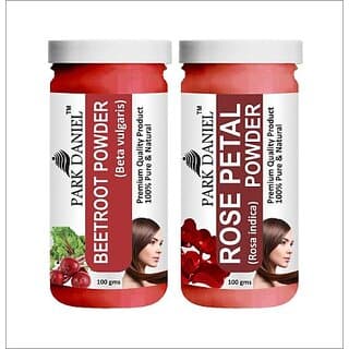 PARK DANIEL Premium Beetroot Powder & Rose Petal Powder Combo Pack of 2 Jars of 100 gms(200 gms) (200 g) - Hair Oils, Care, and Styling | Buy online on ZillyBuy
