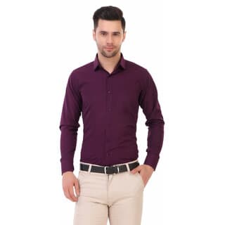 (Pack of 1) Baleshwar Mens Regular Fit Formal Shirt Purple, Comfortable & Stylish - Shirts | Buy online on ZillyBuy