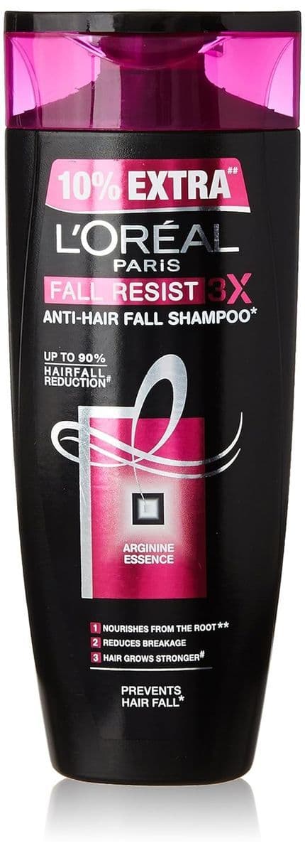 L'Oreal Paris Fall Resist Anti-Hair Fall Shampoo 3X, 192.5 Ml (175Ml + 17.5Ml) - Shampoos and Conditioners | Buy online on ZillyBuy