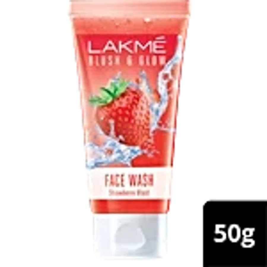Lakme Blush & Glow Face Wash - With Vitamin C, Makes Skin Even Toned, Strawberry Blast, 50 G - Skin Care - Face Cleansers | Buy online on ZillyBuy