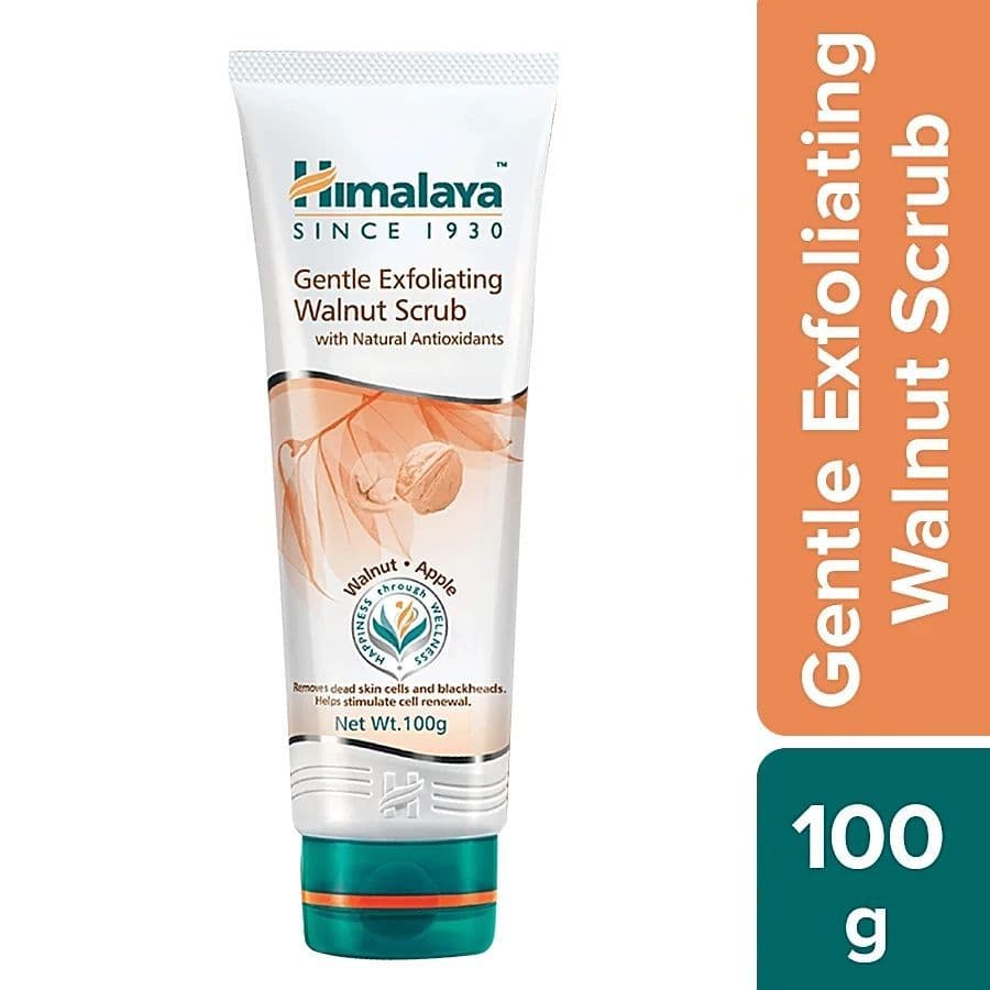 Himalaya Gentle Exfoliating Face Scrub - Walnut & Apple, Removes Dead Skin Cells, No Harmful Chemicals, 100% Herbal Actives, 100 G - Skin Care - Face Cleansers | Buy online on ZillyBuy