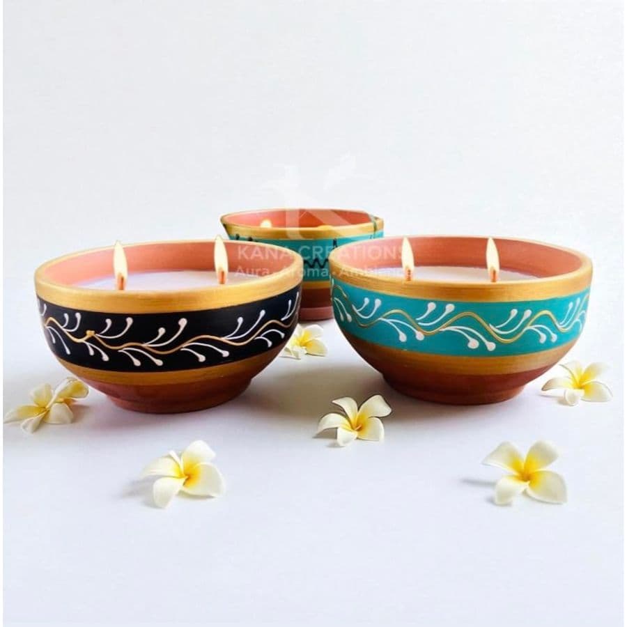 NEELIMA TERRACOTTA DIWALI CANDLES | SOUND AND SOIL COLLECTION (Neelima - Jasmine Aroma) - Home Decor | Buy online on ZillyBuy