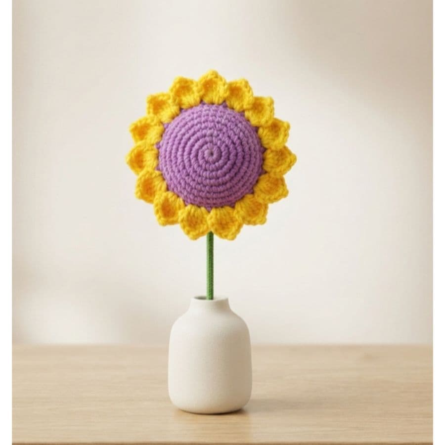 Handmade Crochet Sunflower - Home Decor | Buy online on ZillyBuy