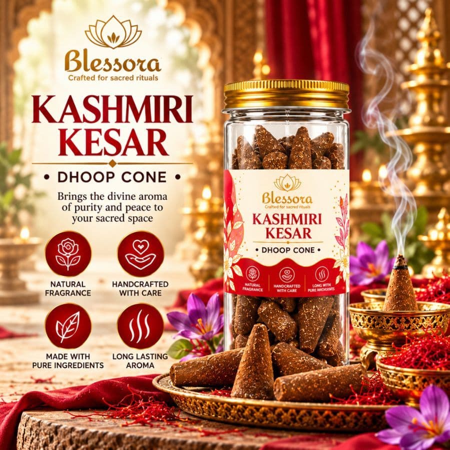 Blessora Kashmiri Kesar Dhoop Cone - 40 PC
