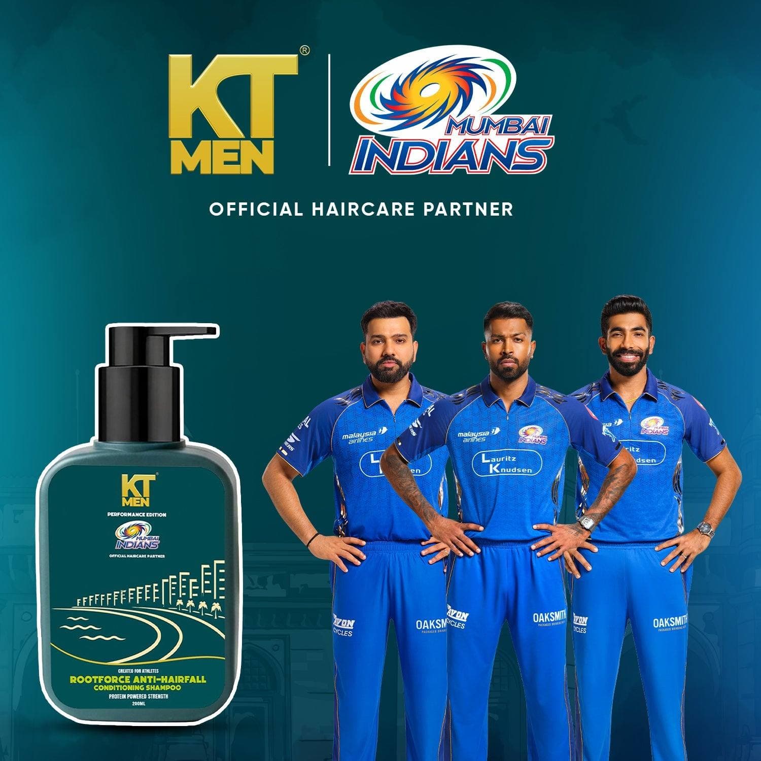 KT Men 2in1 RootForce Anti Hairfall (Shampoo + Conditioner) - 200ml (Mumbai Indians) - Hair Care - Shampoo, Oils, Conditioners | Buy online on ZillyBuy