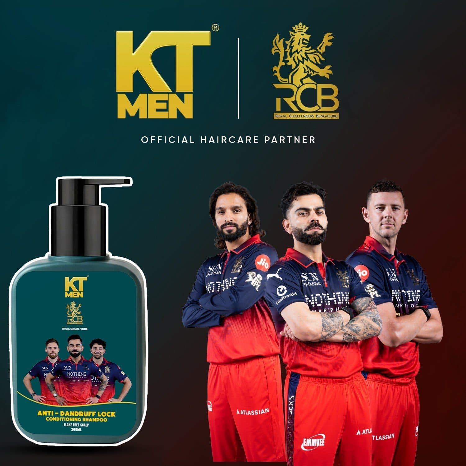 KT Men 2in1 Anti-Dandruff Lock Control (Shampoo + Conditioner) - 200ml - Hair Care - Shampoo, Oils, Conditioners | Buy online on ZillyBuy