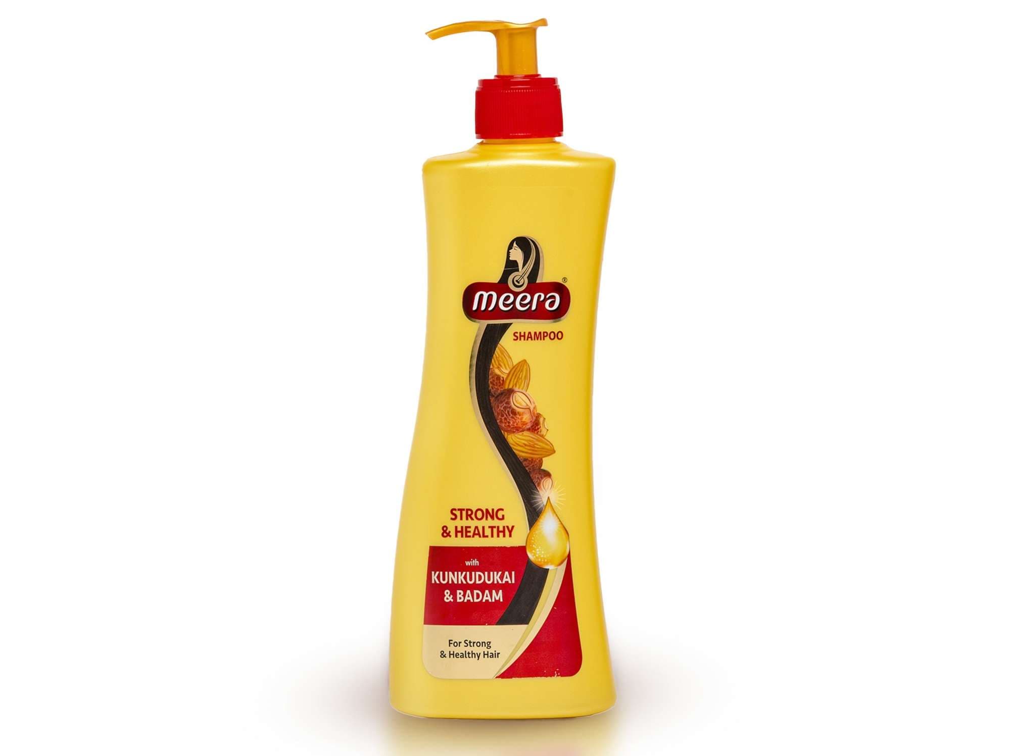 Meera Strong and Healthy Shampoo, With Goodness of Kunkudukai & Badam, Gives Soft & Smooth Hair, For Men and Women, Paraben Free, 340 ml - Hair Care - Shampoo, Oils, Conditioners | Buy online on ZillyBuy