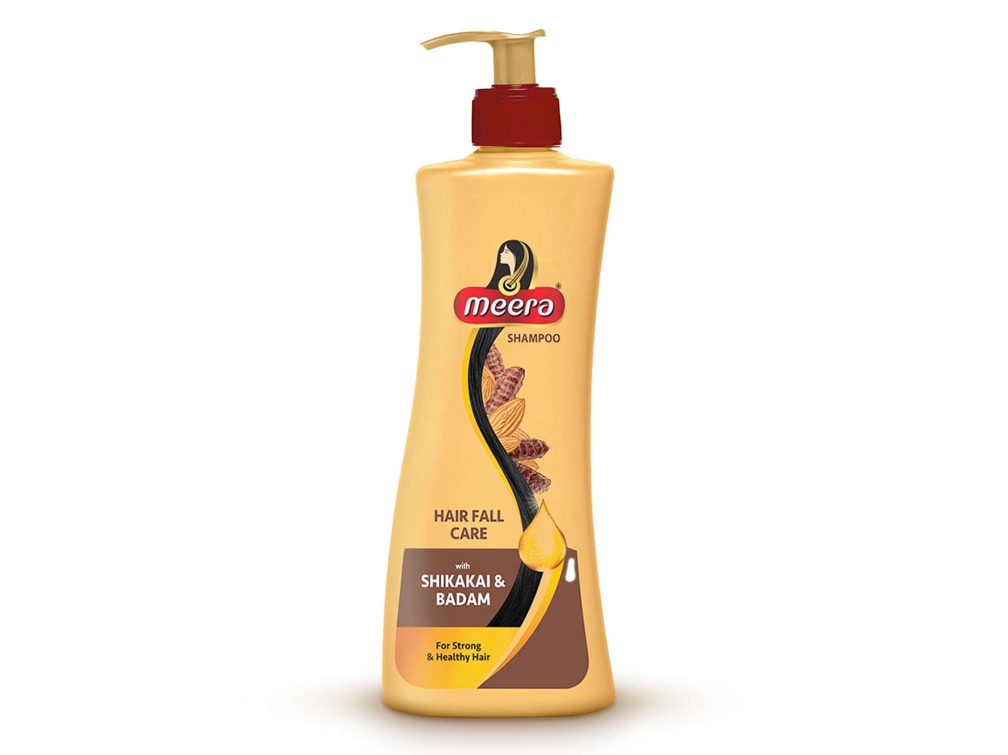 Meera Hairfall Care Shampoo, Goodness Of Badam & Shikakai, For Strong & Healthy Hair, For Men And Women, Paraben Free, 340 ml - Hair Care - Shampoo, Oils, Conditioners | Buy online on ZillyBuy