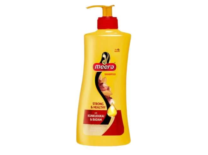 Meera Strong and Healthy Shampoo, With Goodness of Kunkudukai & Badam, Gives Soft & Smooth Hair, For Men and Women, Paraben Free, 650 ml - Hair Care - Shampoo, Oils, Conditioners | Buy online on ZillyBuy