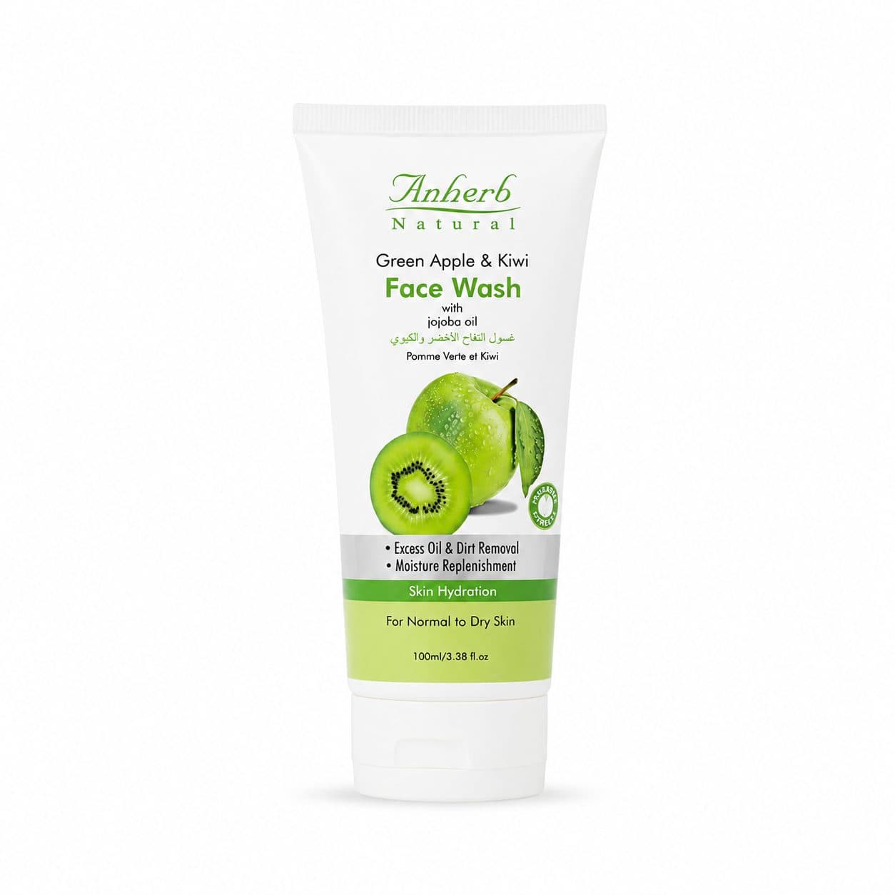 Anherb Natural Green Apple & Kiwi Face Wash - 100ml - Skin Care - Face Cleansers | Buy online on ZillyBuy