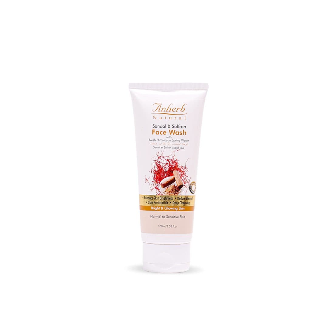 Anherb Natural Face Wash - Sandal & Saffron - 100ml - Skin Care - Face Cleansers | Buy online on ZillyBuy