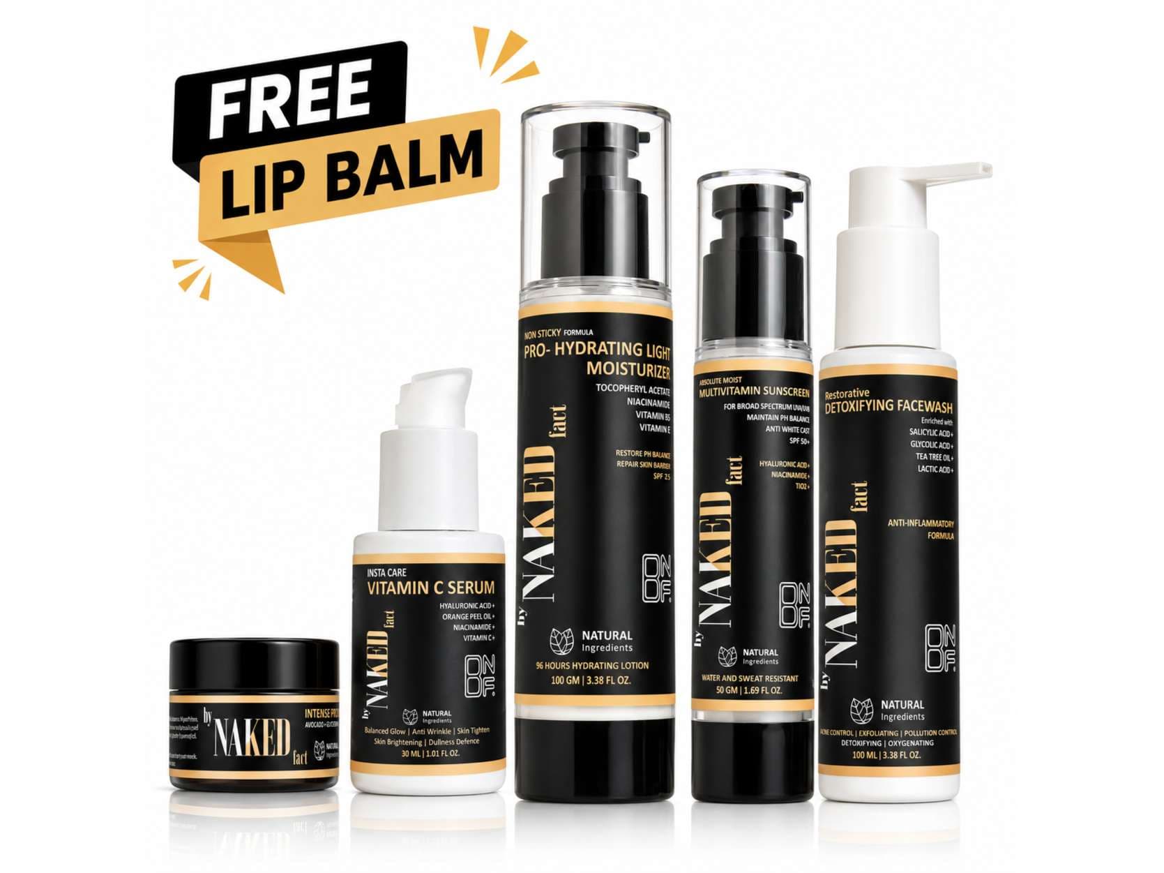 Daily Glow Kit(Detoxifying Facewash-100gm+Hydrating Light Moisturizer-100gm+SPF 50 Sunscreen-50gm+20% Vitamin C Serum-30gm)(Free Lip Balm- 10gm) - Skin Care - Lotions, Moisturisers, and Creams | Buy online on ZillyBuy