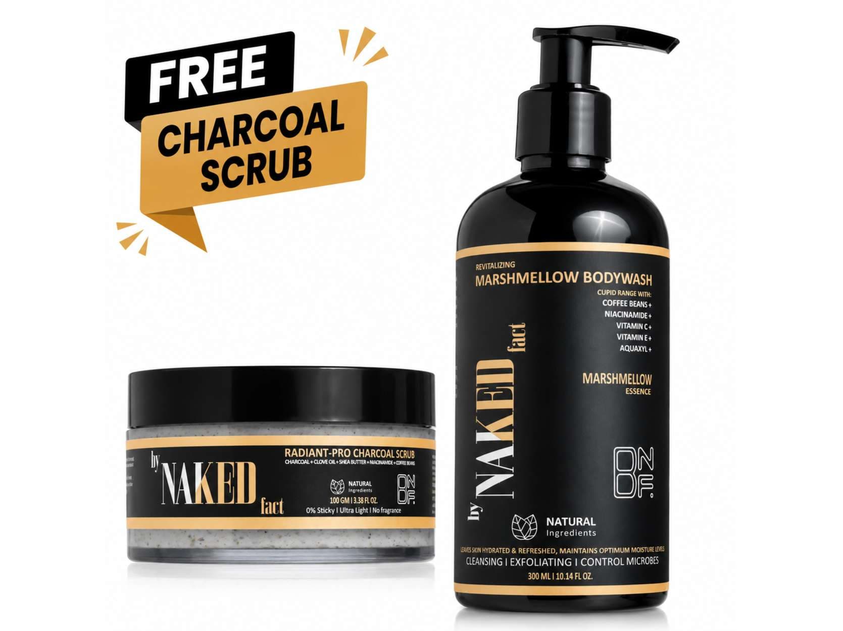 By NAKED fact Cupid Marshmallow Body Wash- 300gm( Free Charcoal Scrub- 100gm )(BUY 1 GET 1 Free) - Skin Care - Lotions, Moisturisers, and Creams | Buy online on ZillyBuy