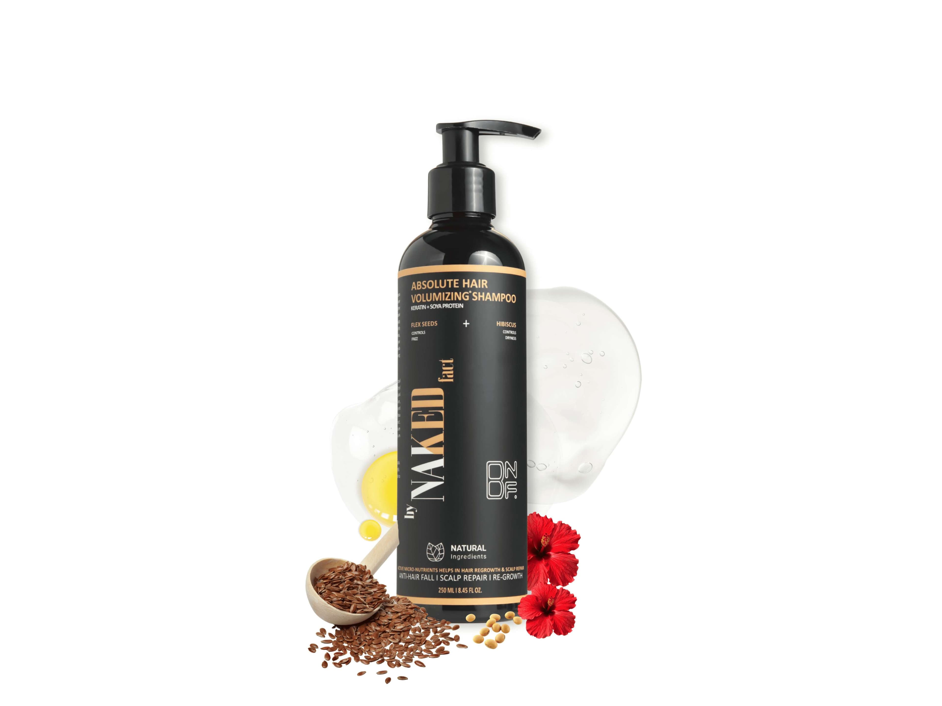 By NAKED fact Absolute Hair Volumizing Shampoo| Control Itchy Scalp, Frizz & Dryness | Intense PH balance | Anti-Pollution | Contains Soya protein, Hydrolysed Keratin, Vitamin-B5 & Caffeine | For All Hair Types | For Women & Men | 250ml - Hair Care - Shampoo, Oils, Conditioners | Buy online on ZillyBuy