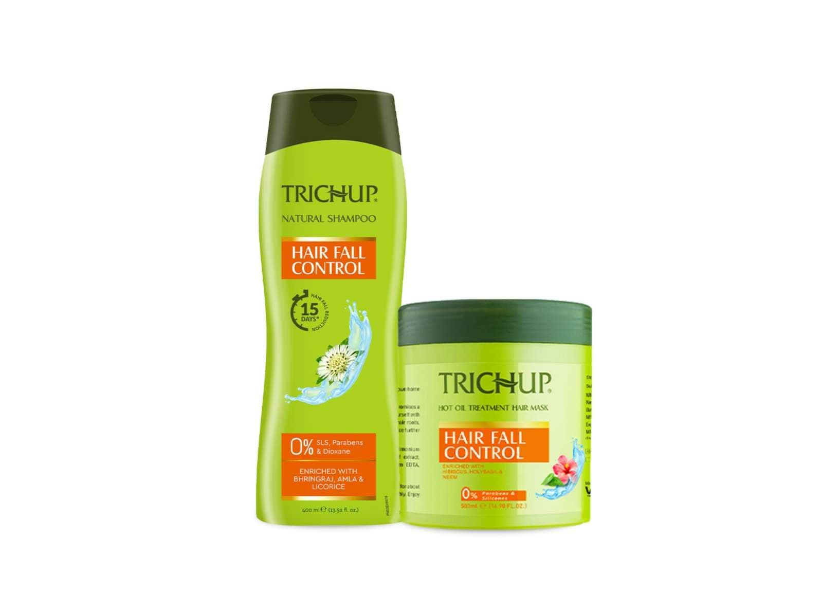 Trichup Hair Fall Control Kit – Shampoo 400 ml & Hair Mask 500 ml – Herbal Hair Care for Stronger, Healthier Hair - Hair Care - Shampoo, Oils, Conditioners | Buy online on ZillyBuy