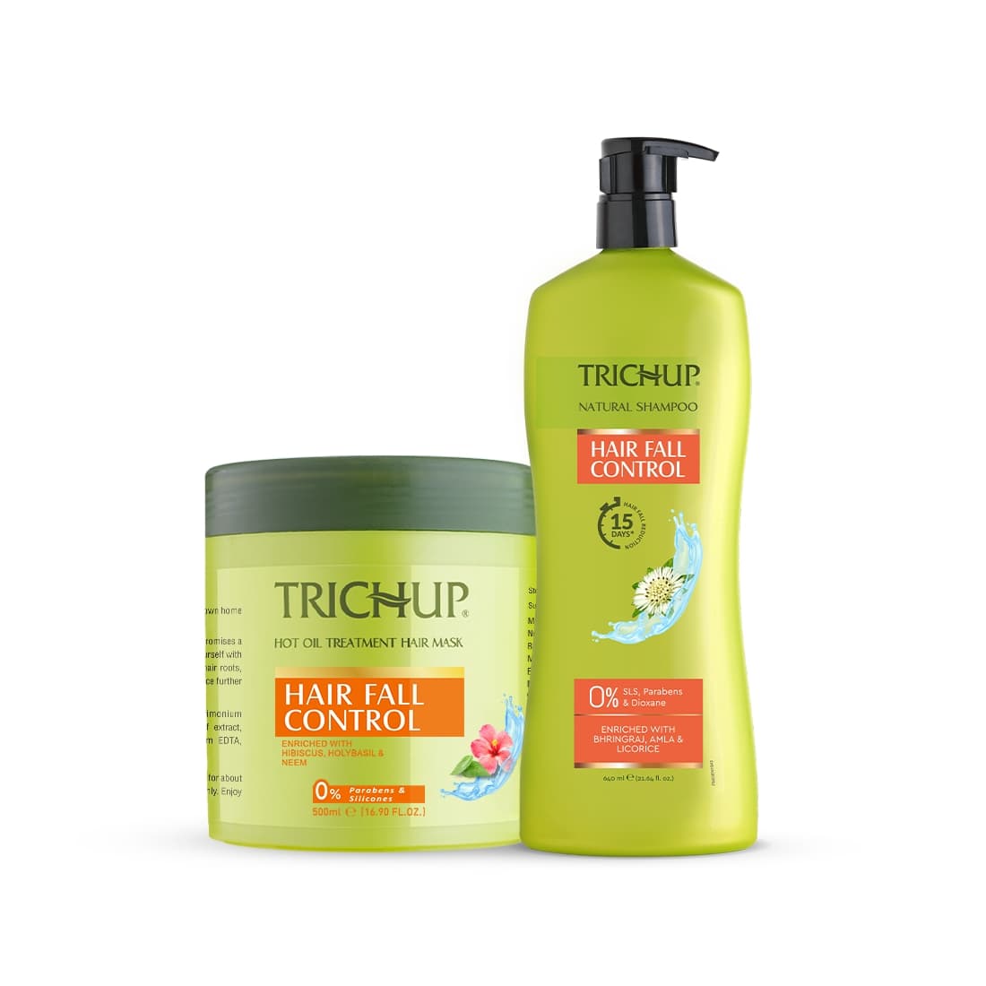 Trichup Hair Fall Control Kit – Shampoo 640 ml & Hair Mask 500 ml – Herbal Hair Care for Stronger, Healthier Hair - Hair Care - Shampoo, Oils, Conditioners | Buy online on ZillyBuy
