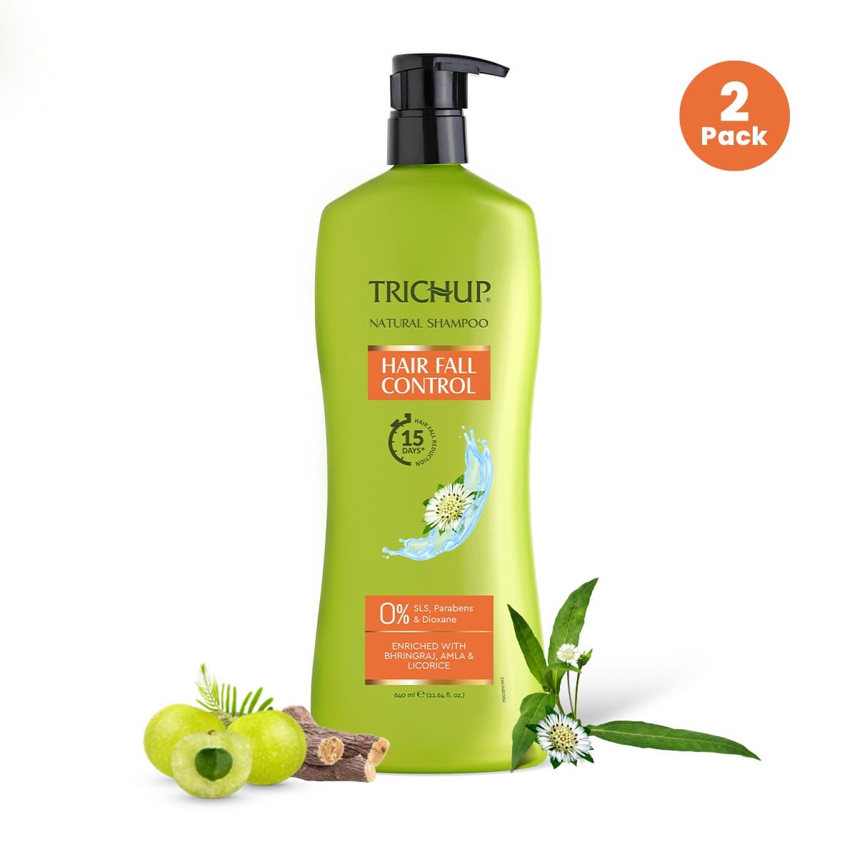 Trichup Hair Fall Control Natural Shampoo 640 ml Pack Of 2 – Herbal Shampoo for Stronger, Healthier Hair - Hair Care - Shampoo, Oils, Conditioners | Buy online on ZillyBuy