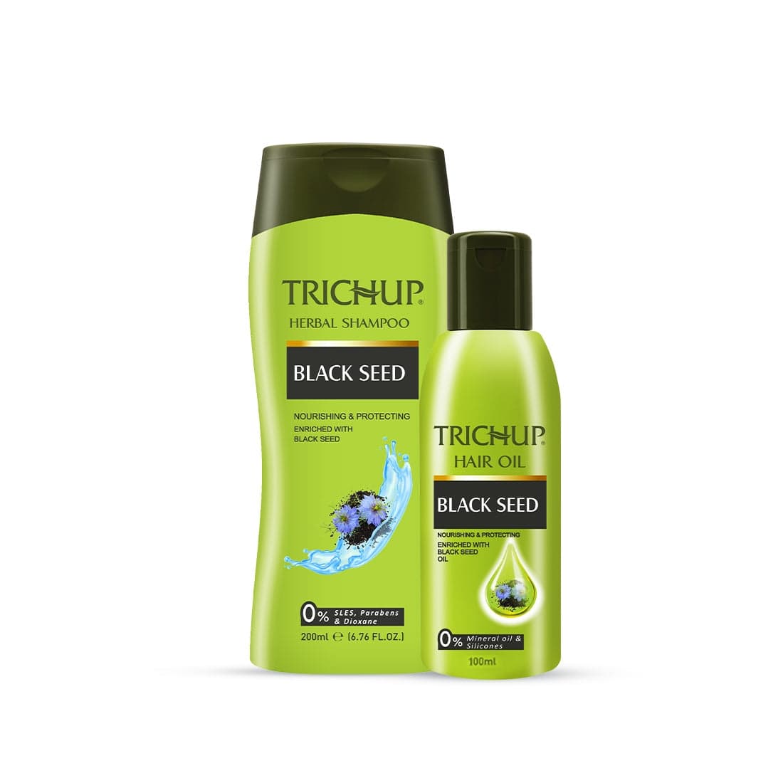 Trichup Black Seed Hair Care Combo – Oil (100 ml) + Herbal Shampoo (200 ml) - Hair Care - Shampoo, Oils, Conditioners | Buy online on ZillyBuy