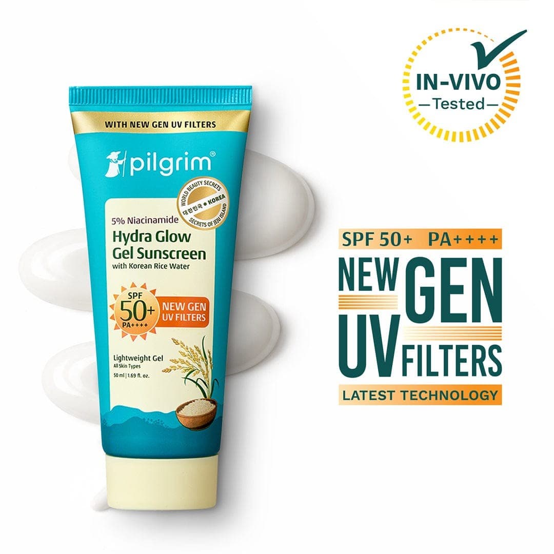 Pilgrim 5% Niacinamide Hydra Glow Gel Sunscreen SPF 50+ PA++++ - 50ml - Skin Care - Lotions, Moisturisers, and Creams | Buy online on ZillyBuy