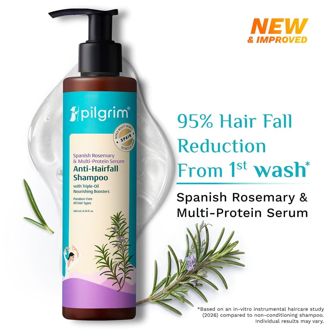 Pilgrim Spanish Rosemary & Multi-Protein Serum Anti-Hairfall Shampoo - 200ml - Hair Care - Shampoo, Oils, Conditioners | Buy online on ZillyBuy