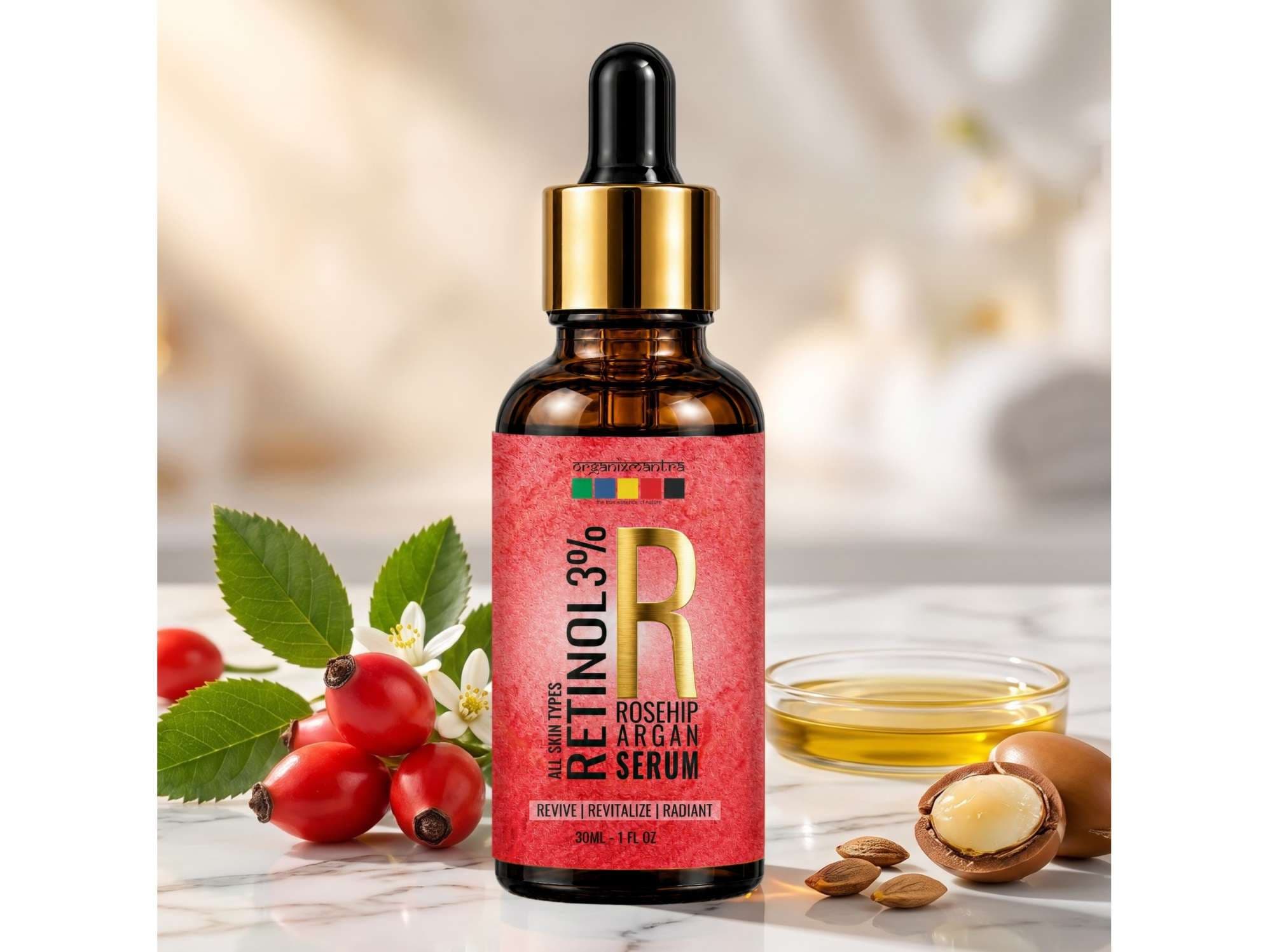 Organix Mantra Retinol Serum 3% with HA, Rosehip Oil, Nourishing, Anti-Aging, 30ML - Skin Care - Oils and Serums | Buy online on ZillyBuy