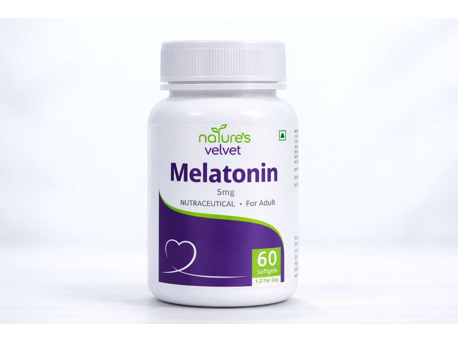 Natures Velvet Melatonin 5 mg Softgels for Healthy Sleep Cycle, Stress Relief & Restful Sleep Support – 60 Softgels - Nutrition and Fitness Supplements | Buy online on ZillyBuy