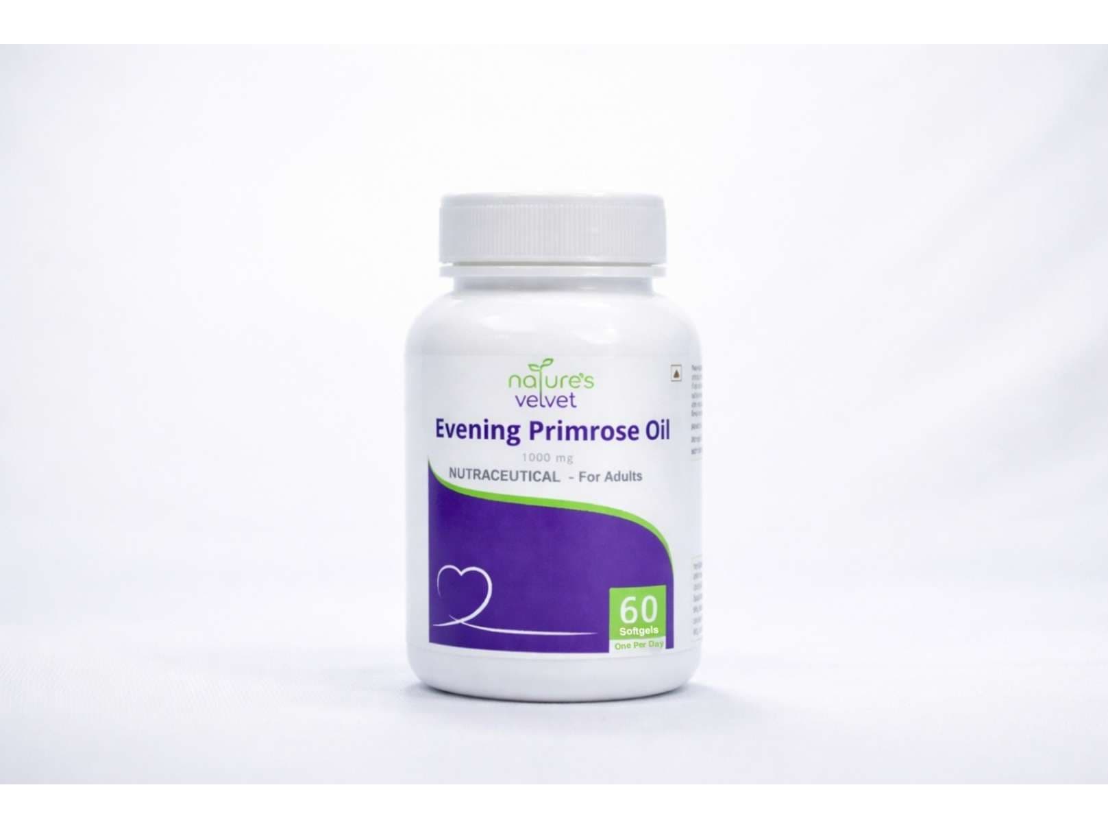 Natures Velvet Evening Primrose Oil 1000mg Softgels for PMS Relief & Women’s Health Support, Rich in GLA, Dietary Supplement – 60 Softgels - Nutrition and Fitness Supplements | Buy online on ZillyBuy