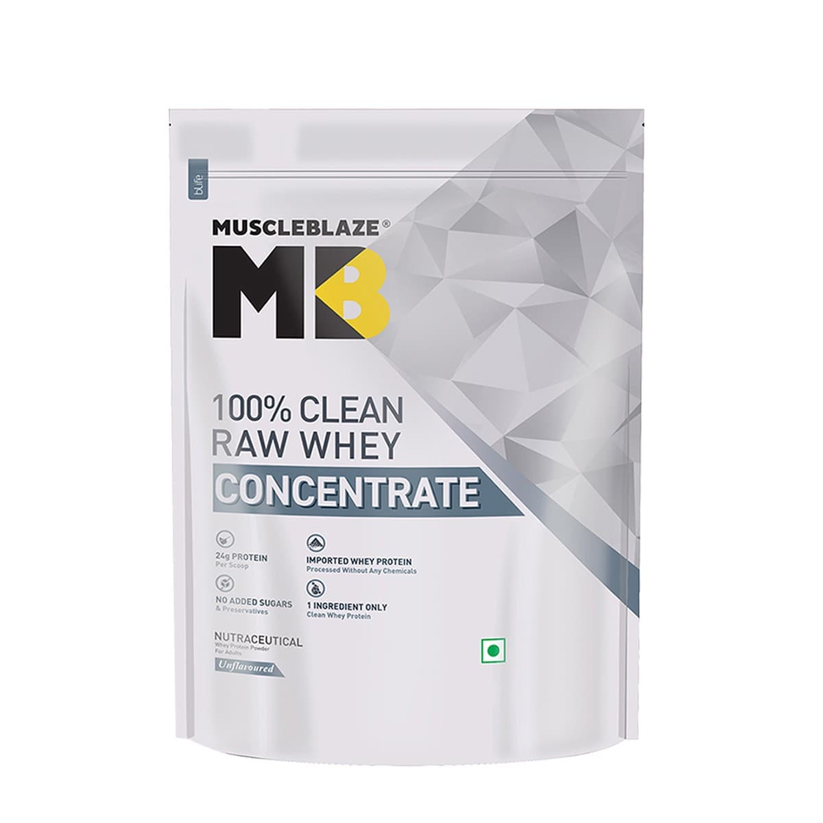 MuscleBlaze 100 Clean Raw Whey Protein Concentrate (Unflavoured, 1kg) Easy to Digest - Nutrition and Fitness Supplements | Buy online on ZillyBuy