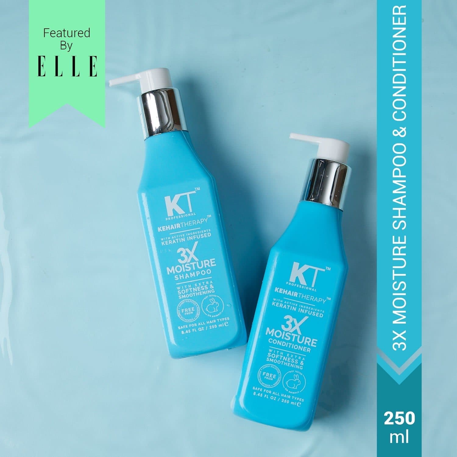 KT Professional 3X Moisture Shampoo & Conditioner, Deep Moisture & Frizz Control - 500ml - Hair Care - Shampoo, Oils, Conditioners | Buy online on ZillyBuy