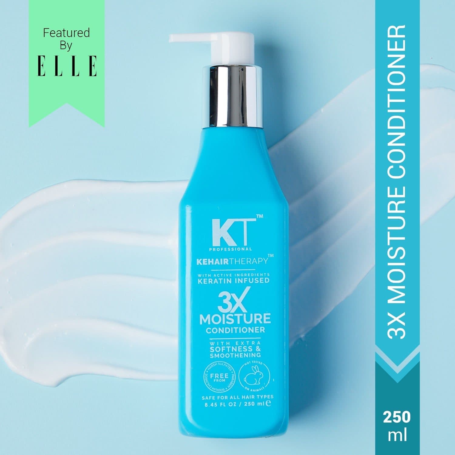KT Professional 3X Moisture Conditioner for Dry Hair, Hydrates Hair & Reduces Frizz - 250ml - Hair Care - Shampoo, Oils, Conditioners | Buy online on ZillyBuy