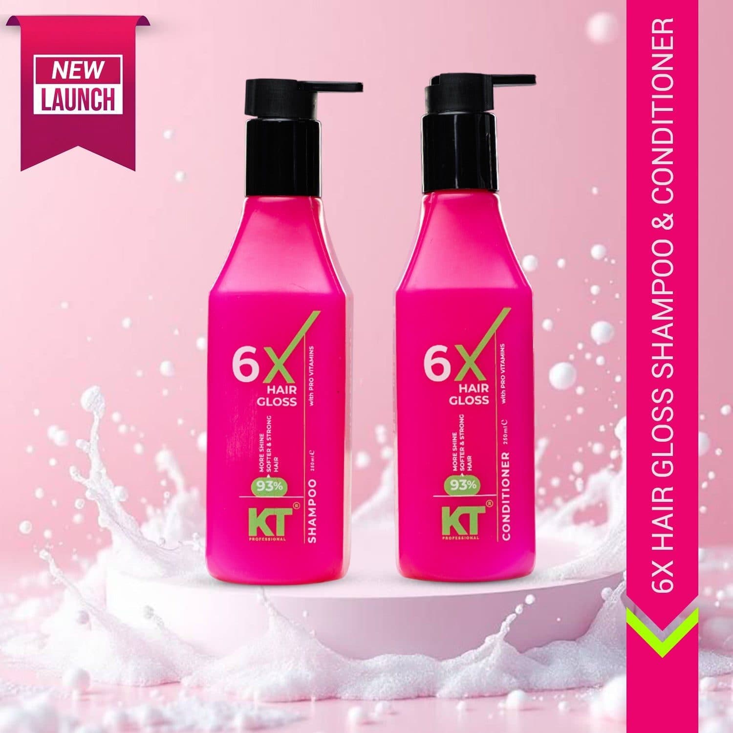 KT Professional 6X Hair Gloss Shampoo & Conditioner – 250ml x 2, 93% More Shine - Hair Care - Shampoo, Oils, Conditioners | Buy online on ZillyBuy