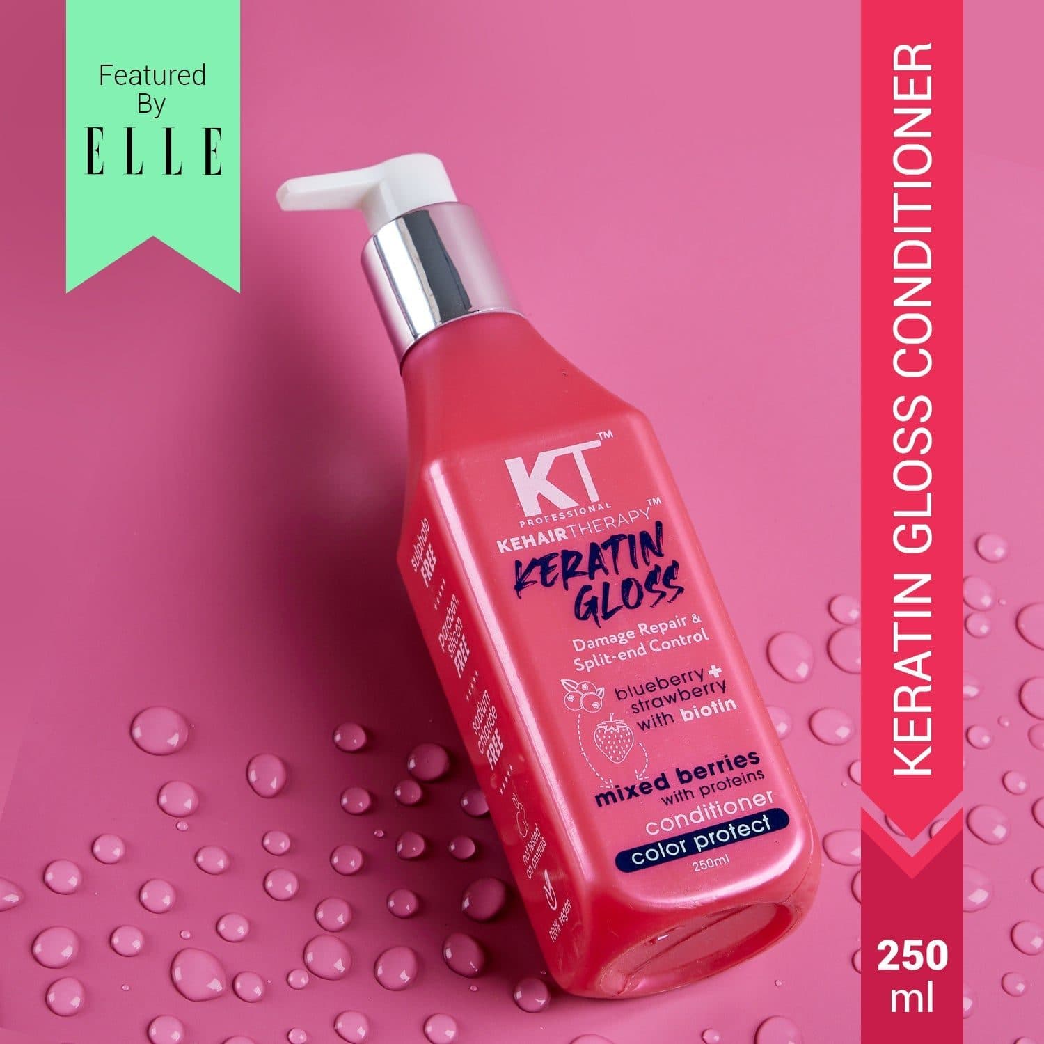 KT Professional Keratin Gloss Conditioner, Damaged Hair & Split-End Repair - 250ml - Hair Care - Shampoo, Oils, Conditioners | Buy online on ZillyBuy